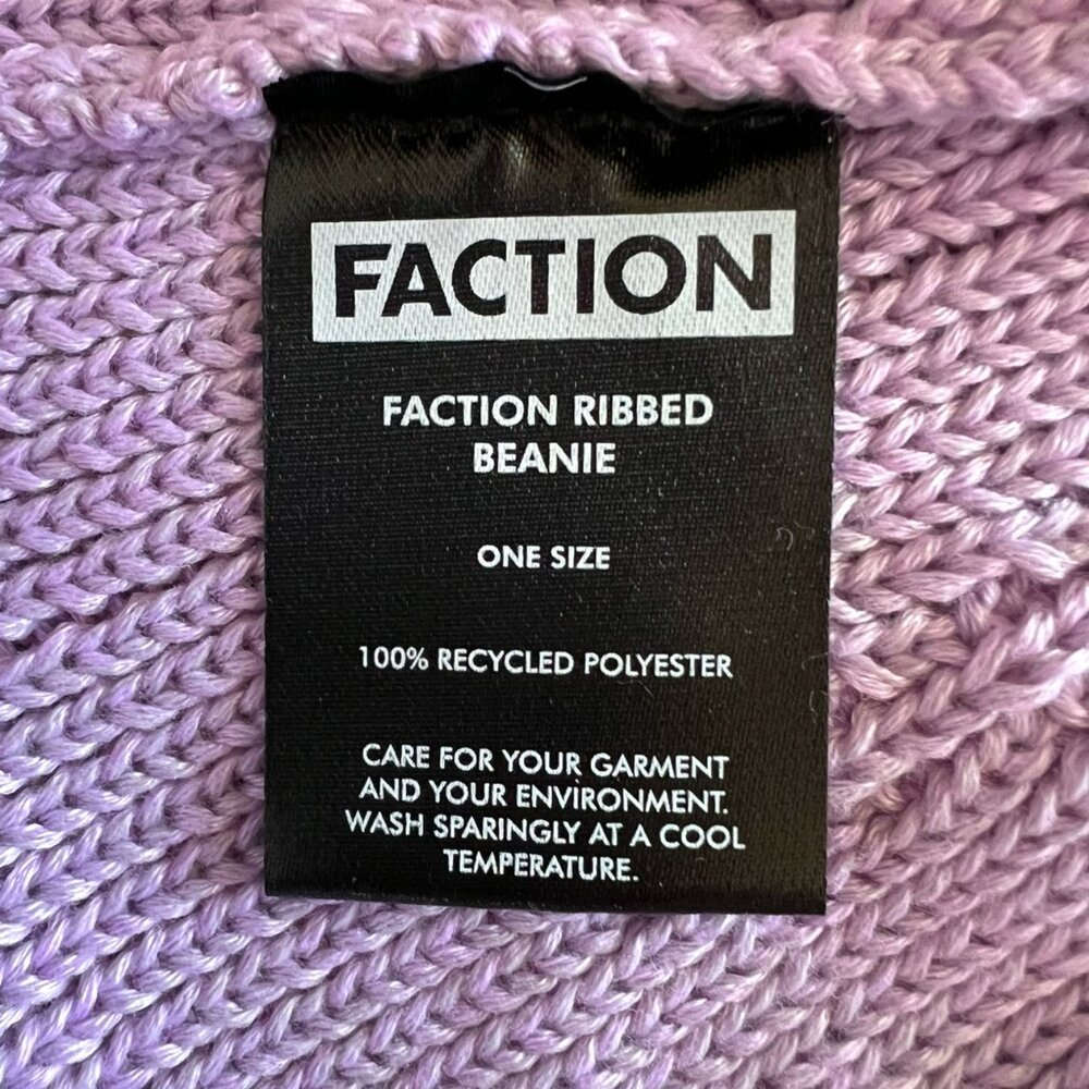 FACTION NEW Ribbed Beanie Hat In Lavender - Picture 9 of 10